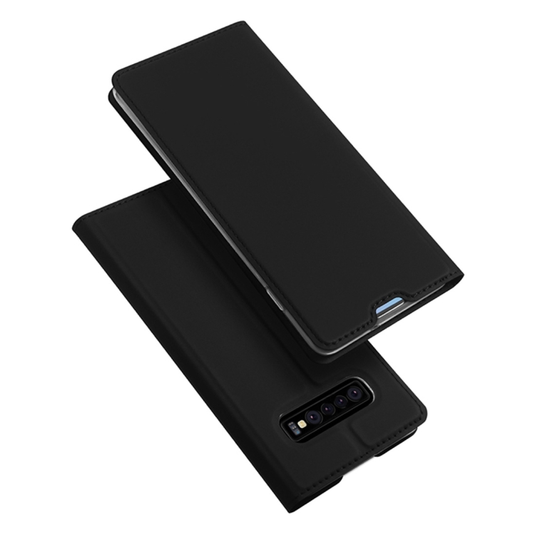 

DUX DUCIS PU + TPU Horizontal Flip Leather Case for Galaxy S10, with Holder & Card Slots(Black)