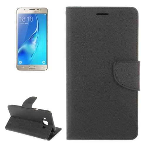 

For Galaxy J5 (2016) / J510 Cross Texture Horizontal Flip Leather Case with Holder & Card Slots & Wallet(Black)