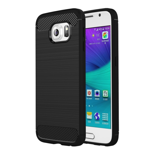 

For Galaxy S6 / G920 Brushed Texture Fiber TPU Rugged Armor Protective Case(Black)