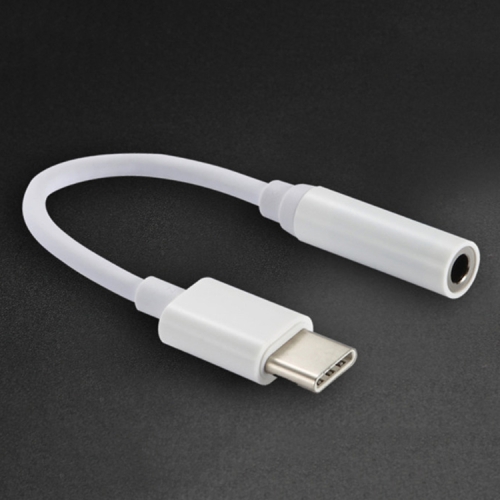 12.5cm USB-C / Type-C Male to 3.5mm Audio Female Adapter Converter (White)