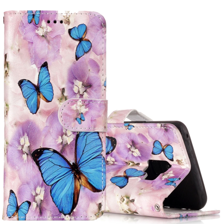 

For Galaxy S9 Gloss Oil Embossed Flower Butterfly Pattern Horizontal Flip Leather Case with Holder & Card Slots & Wallet