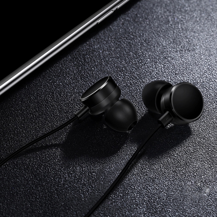 

TOTUDESIGN EAUA-014 1.2m 3.5mm Plug Metal Wire Control In-Ear Earphone(Black)