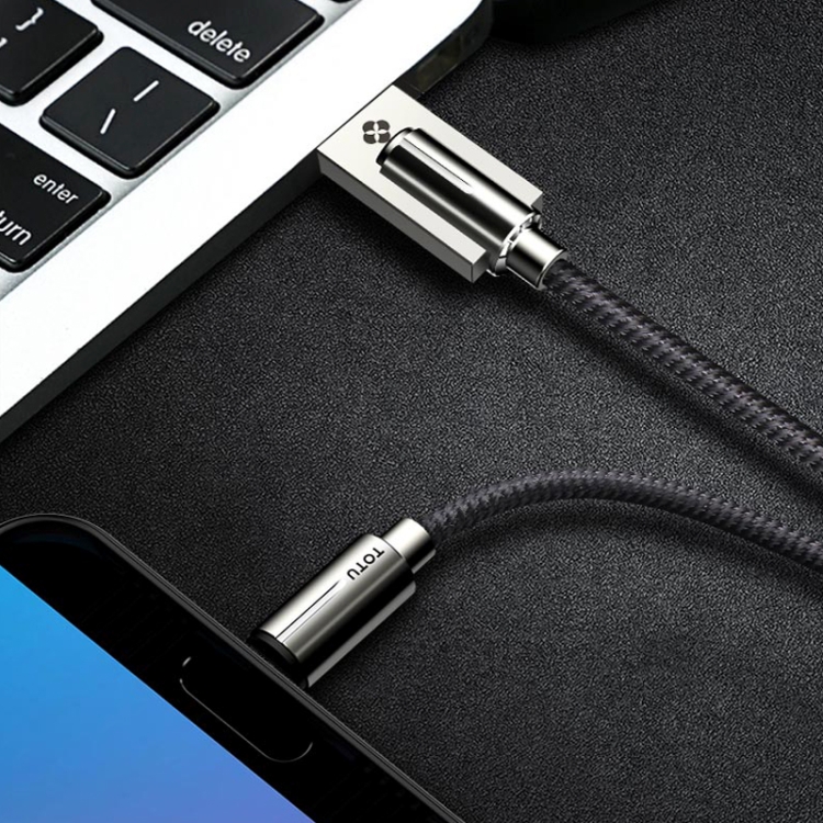 

TOTUDESIGN BTA-014 Hot Wheels Series 2.4A USB to USB-C /Type-C Leather Cable, Cable Length: 1m (Black)