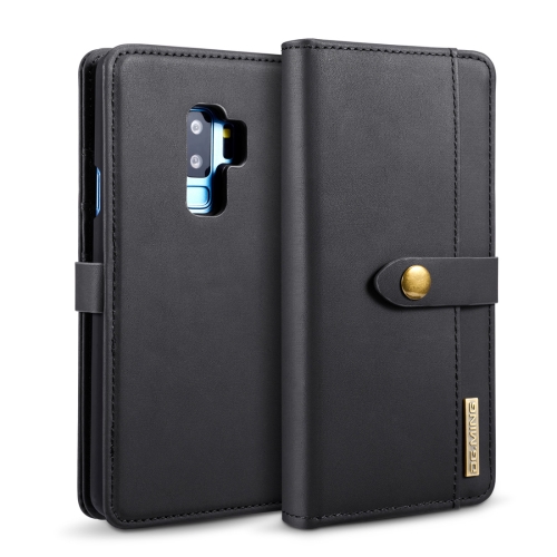 

DG.MING Lambskin Detachable Horizontal Flip Magnetic Case for Galaxy S9+, with Holder & Card Slots & Wallet(Black)