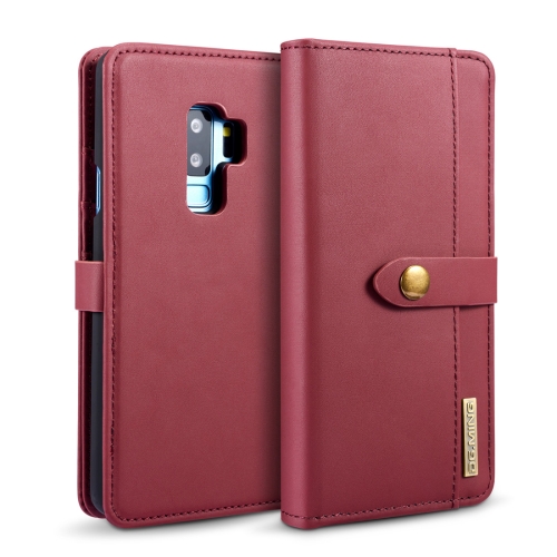 

DG.MING Lambskin Detachable Horizontal Flip Magnetic Case for Galaxy S9+, with Holder & Card Slots & Wallet(Red)
