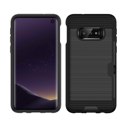 

Brushed Texture PC + TPU Protective Case for Galaxy S10 Lite, with Card Slot (Black)