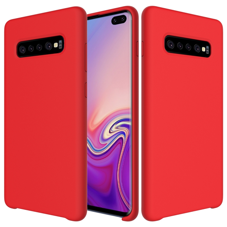 

Shockproof Solid Color Liquid Silicone Case for Galaxy S10+ (Red)