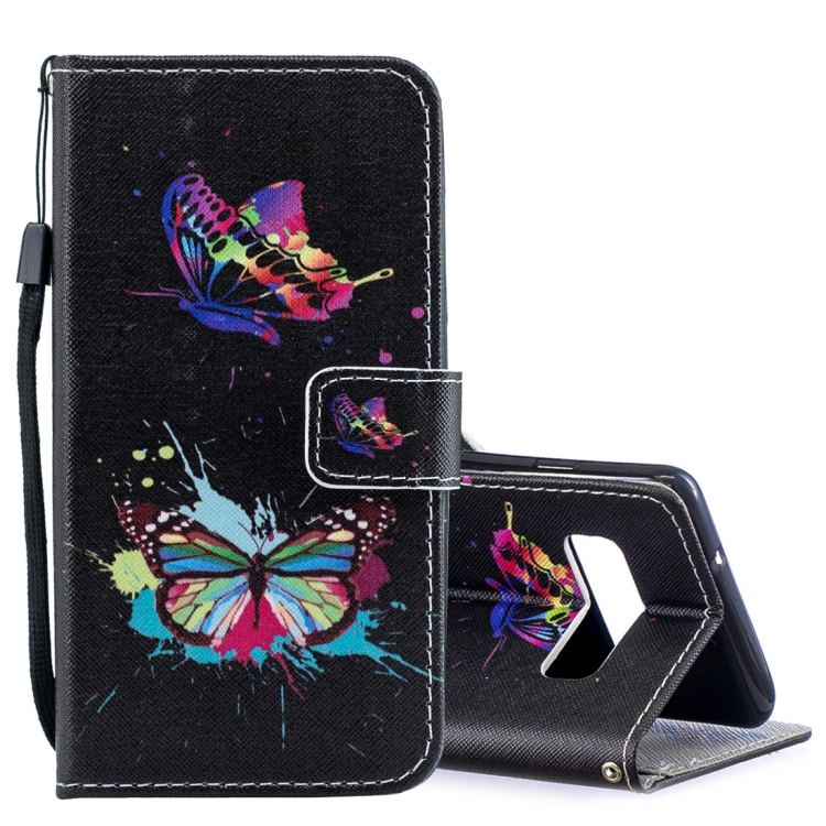 

Colored Butterfly Pattern Horizontal Flip Leather Case for Galaxy S10, with Holder & Card Slots & Wallet