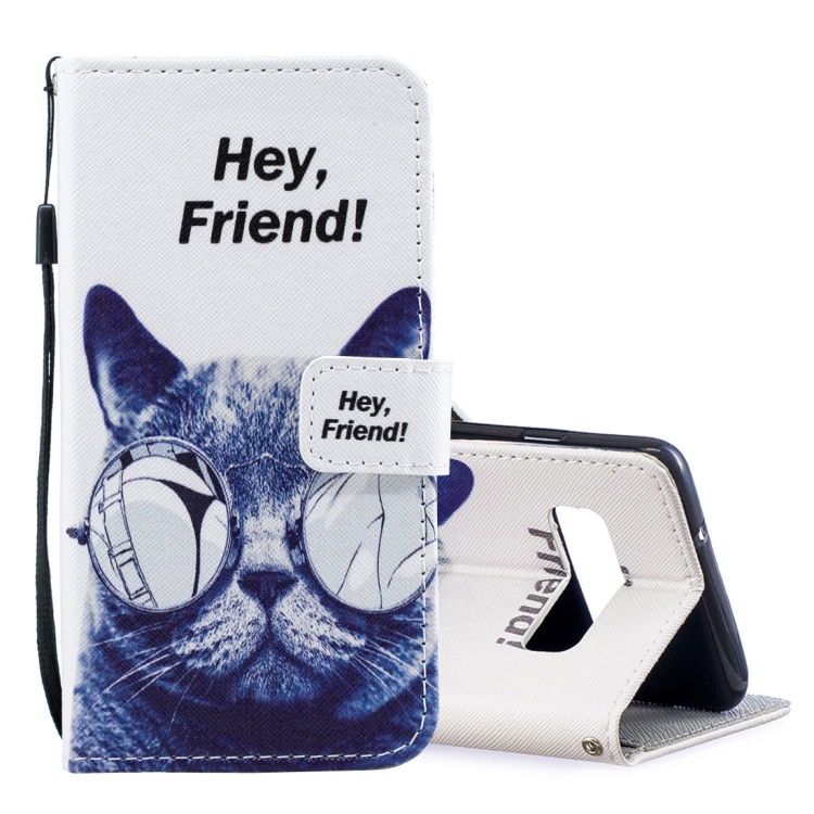 

Cool Cat Pattern Horizontal Flip Leather Case for Galaxy S10, with Holder & Card Slots & Wallet