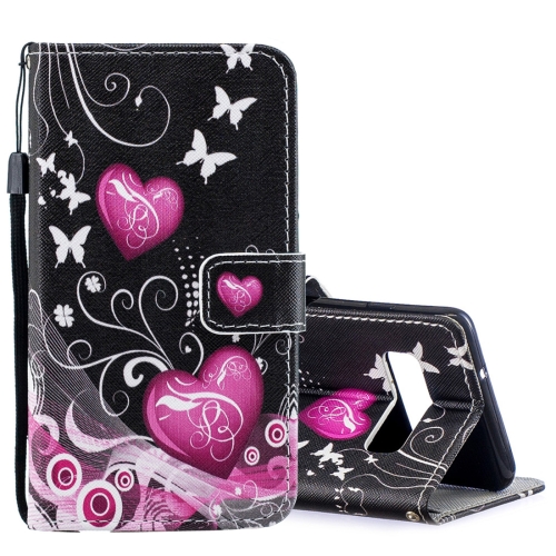 

Peach Heart Pattern Horizontal Flip Leather Case for Galaxy S10+, with Holder & Card Slots & Wallet