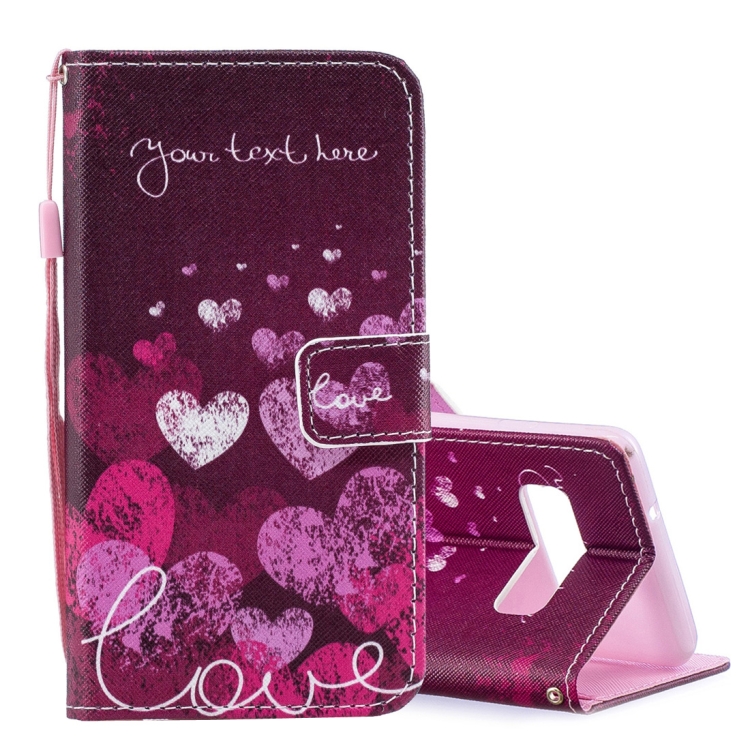 

Letter and Heart Pattern Horizontal Flip Leather Case for Galaxy S10+, with Holder & Card Slots & Wallet
