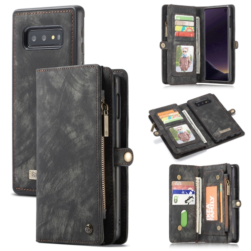 

CaseMe Detachable Multifunctional Horizontal Flip Leather Case for Galaxy S10e, with Card Slot & Holder & Zipper Wallet & Photo Frame(Black)