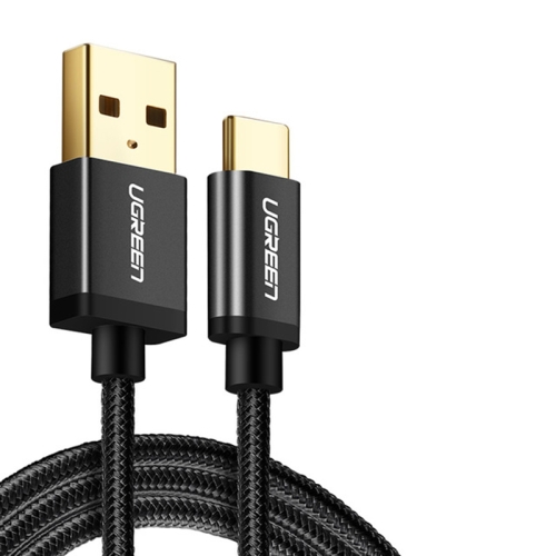 

UGREEN 3A Output USB to USB-C / Type-C Nylon Weave Style Fast Charging Sync Data Cable, Length: 1m (Black)