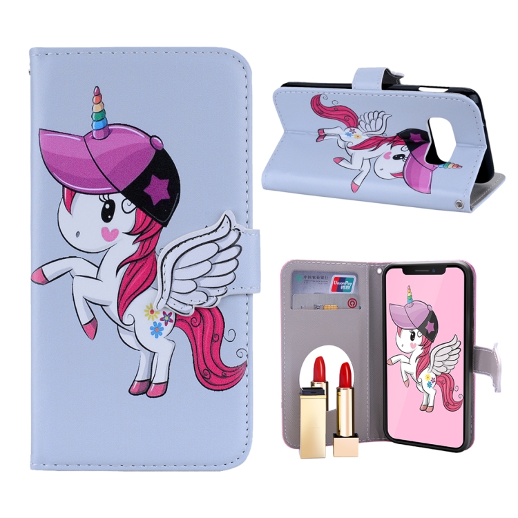 

Unicorn Pattern Horizontal Flip Leather Case for Galaxy S10e, with Holder & Mirror & Card Slot & Wallet(Grey)