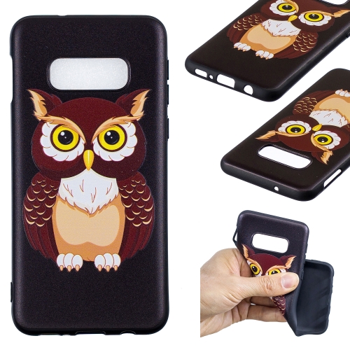 

Embossed Painted Pattern TPU Protective Back Case For Galaxy S10e (Owl)