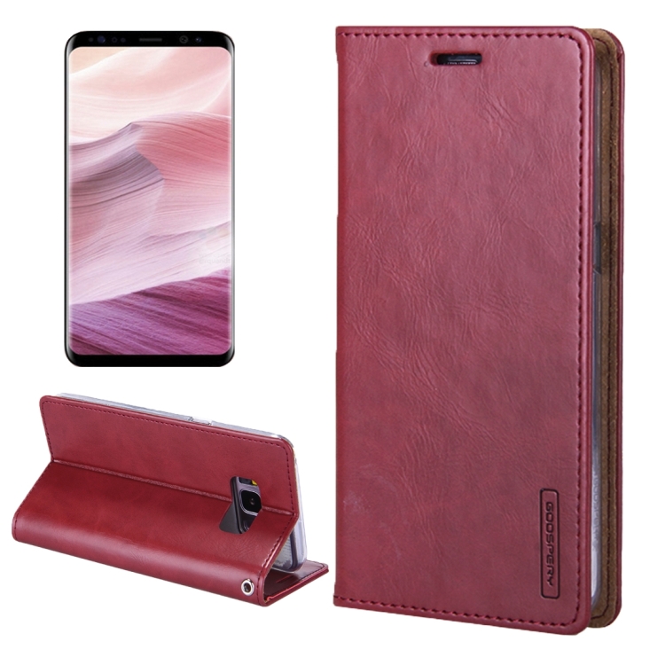 

GOOSPERY BLUE MOON FLIP for Galaxy S8 Crazy Horse Texture PU + TPU Horizontal Flip Leather Case with Holder & Card Slots & Wallet(Dark Red)