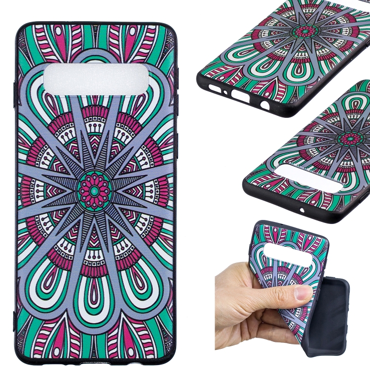 

Embossed Painted Pattern TPU Protective Back Case For Galaxy S10 (Mandala)