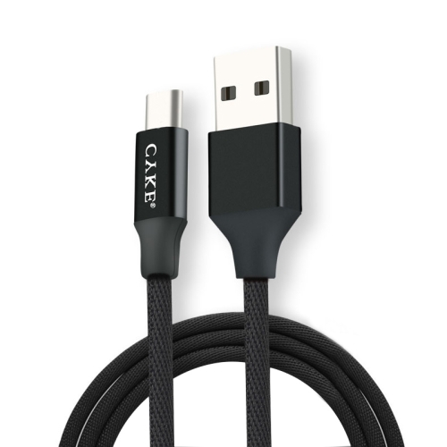 

CYKE 2 in 1 2.4A USB-C / Type-C Charging + Transmission Cotton Braided Data Cable, Length: 1m (Black)