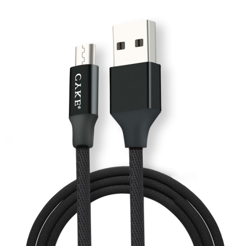 

CYKE 2 in 1 2.4A Micro USB Charging + Transmission Cotton Braided Data Cable, Length: 1m(Black)