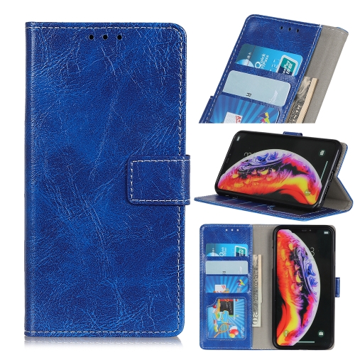 

Retro Crazy Horse Texture Horizontal Flip Leather Case for Galaxy A40, with Holder & Card Slots & Photo Frame & Wallet (Blue)