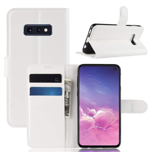 

Litchi Texture Horizontal Flip Leather Case For Galaxy S10e ,With Holder & Wallet & Card Slots (White)