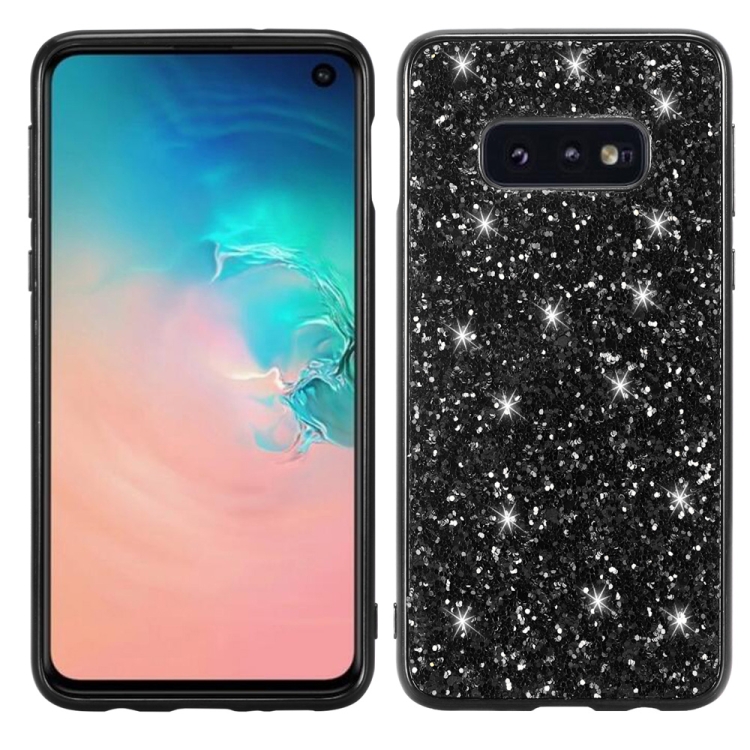 

Glitter Powder Shockproof TPU Protective Case for Galaxy S10+ (Black)