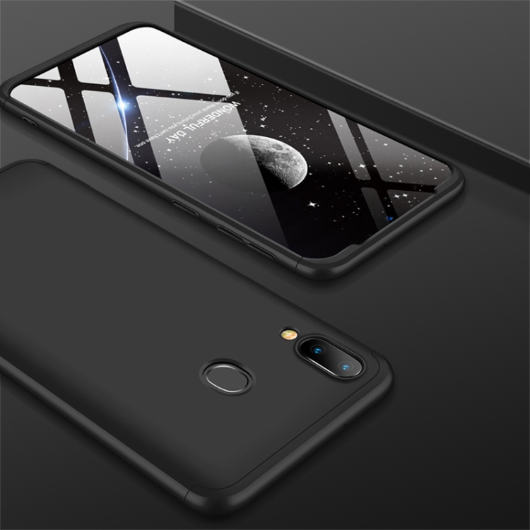 

GKK Three Stage Splicing Full Coverage PC Case for Galaxy M20 (Black)
