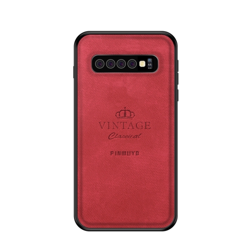 

PINWUYO Shockproof Waterproof Full Coverage PC + TPU + Skin Protective Case for Galaxy S10 Plus(Red)