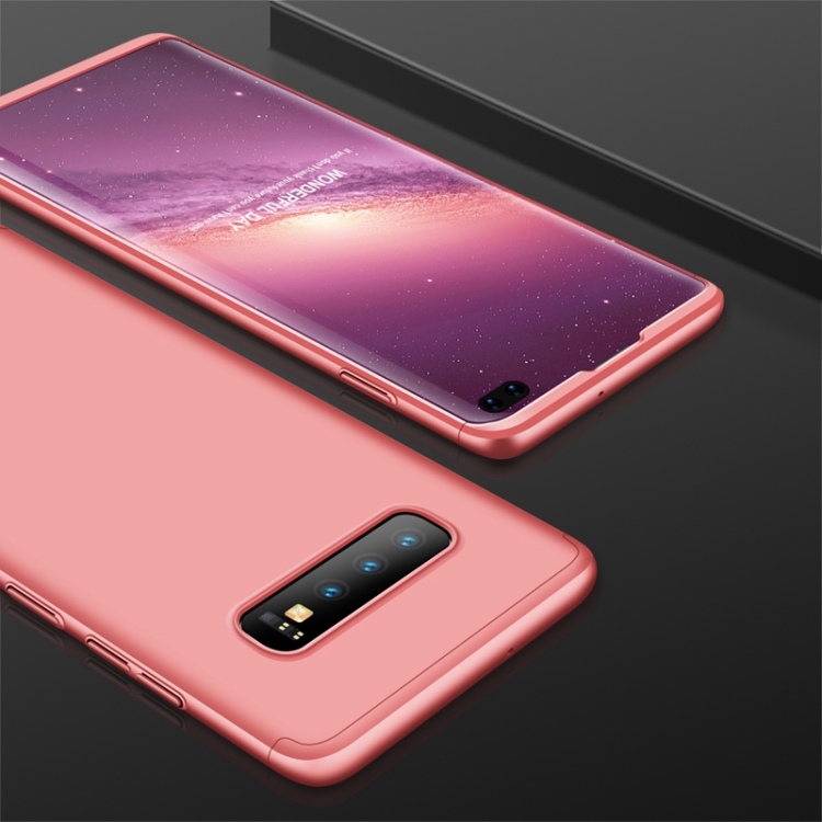 

GKK Three Stage Splicing Full Coverage PC Case for Galaxy S10+ (Rose Gold)