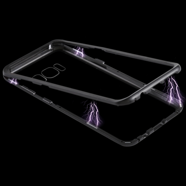 

Magnetic Metal Frame Tempered Glass Case for Galaxy S8+ / G9550(Black)