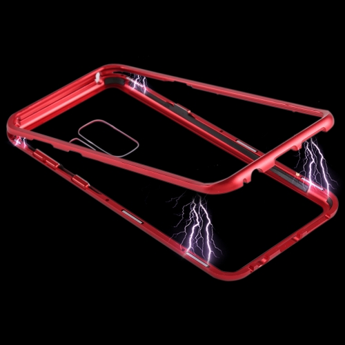 

Magnetic Metal Frame Tempered Glass Case for Galaxy S9+(Red)