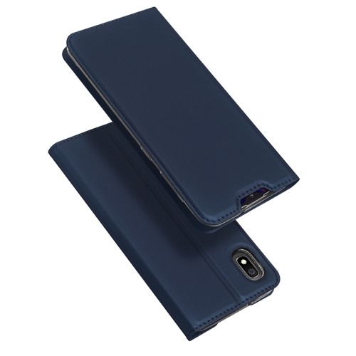 

DUX DUCIS Skin Pro Series Horizontal Flip PU + TPU Leather Case for Galaxy A10, with Holder & Card Slots (Blue)
