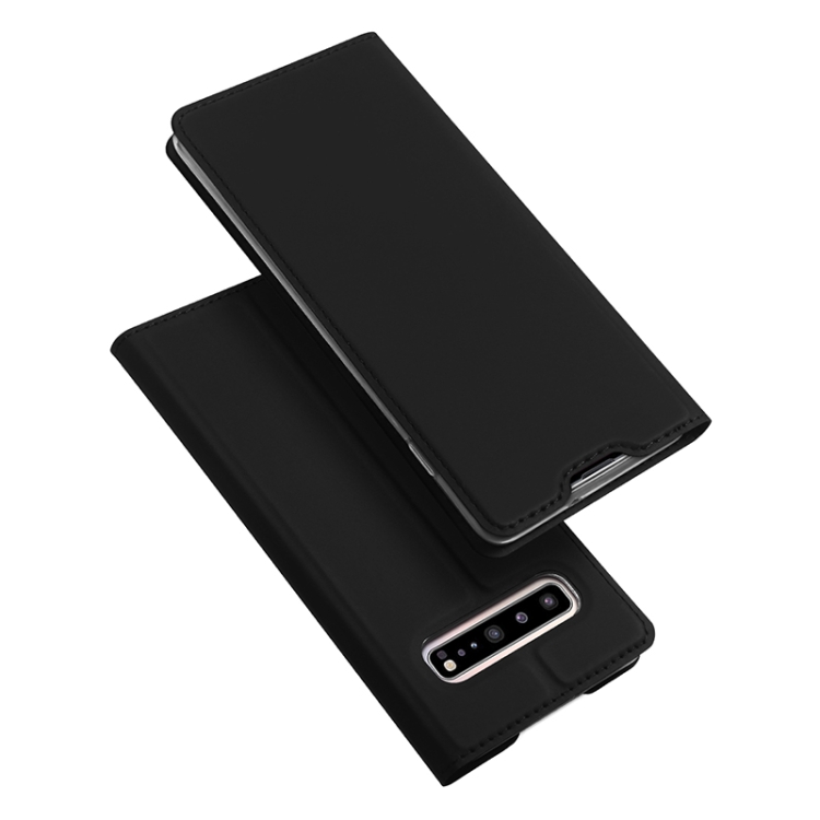 

DUX DUCIS Skin Pro Series Horizontal Flip PU + TPU Leather Case for Galaxy S10 5G, with Holder & Card Slots (Black)
