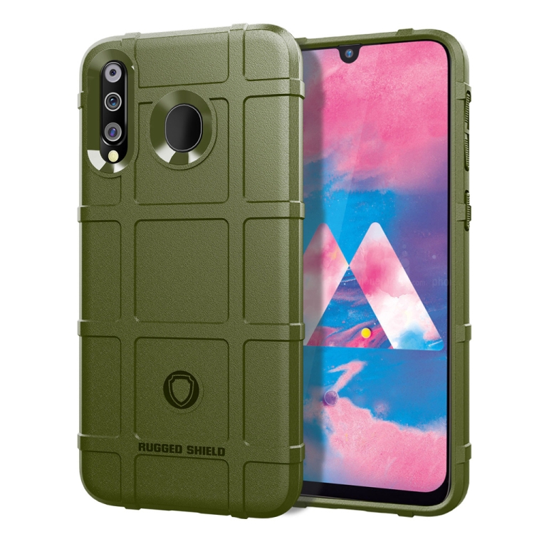 

Shockproof Protector Cover Full Coverage Silicone Case for Galaxy M30 (Army Green)
