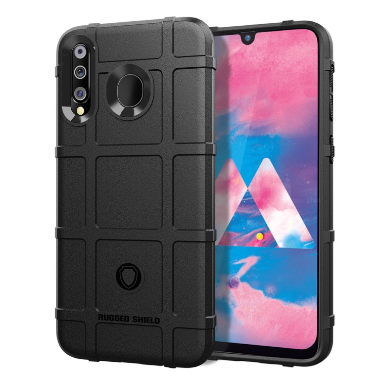 

Shockproof Protector Cover Full Coverage Silicone Case for Galaxy M30 (Black)