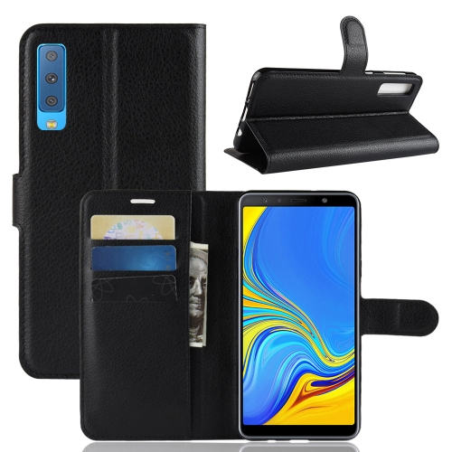 

For Galaxy A7 (2018) / A750 Litchi Texture Horizontal Flip Leather Case with Holder & Card Slots & Wallet(Black)