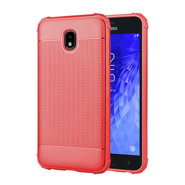 

Cube Texture Shockproof TPU Case for Galaxy J7 (2018) (Red)