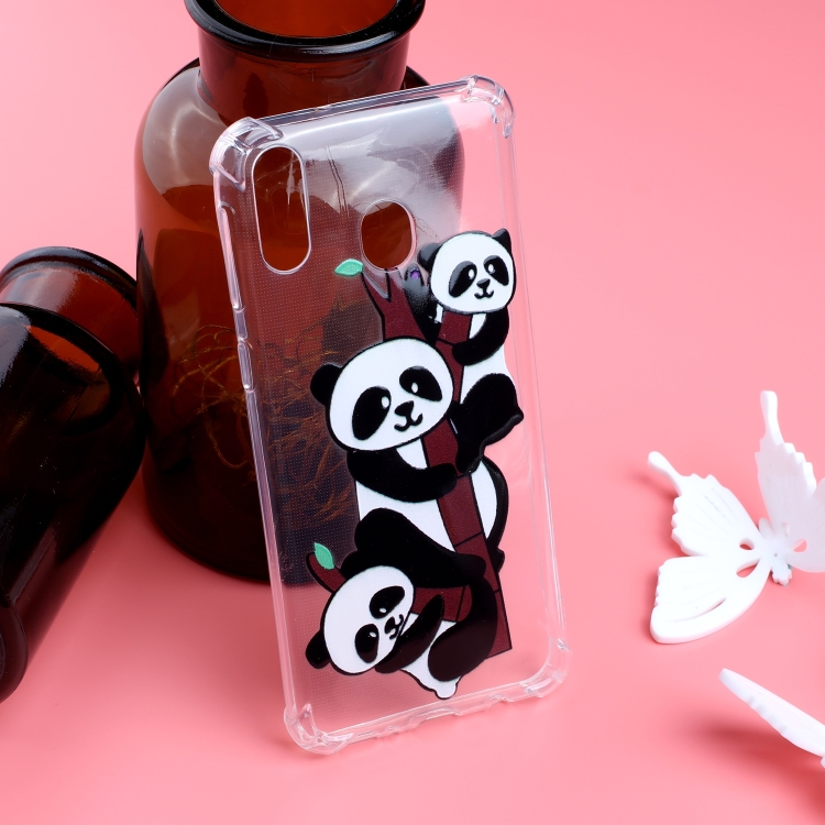 

Pattern Oil Embossed TPU Case for Galaxy M20 (Three Pandas Pattern)