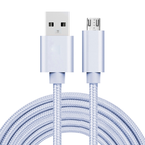 

3m 3A Woven Style Metal Head Micro USB to USB Data / Charger Cable, For Samsung / Huawei / Xiaomi / Meizu / LG / HTC and Other Smartphones(Silver)