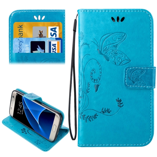 

For Galaxy S7 / G930 Crazy Horse Texture Printing Horizontal Flip Leather Case with Holder & Card Slots & Wallet & Lanyard(Blue)