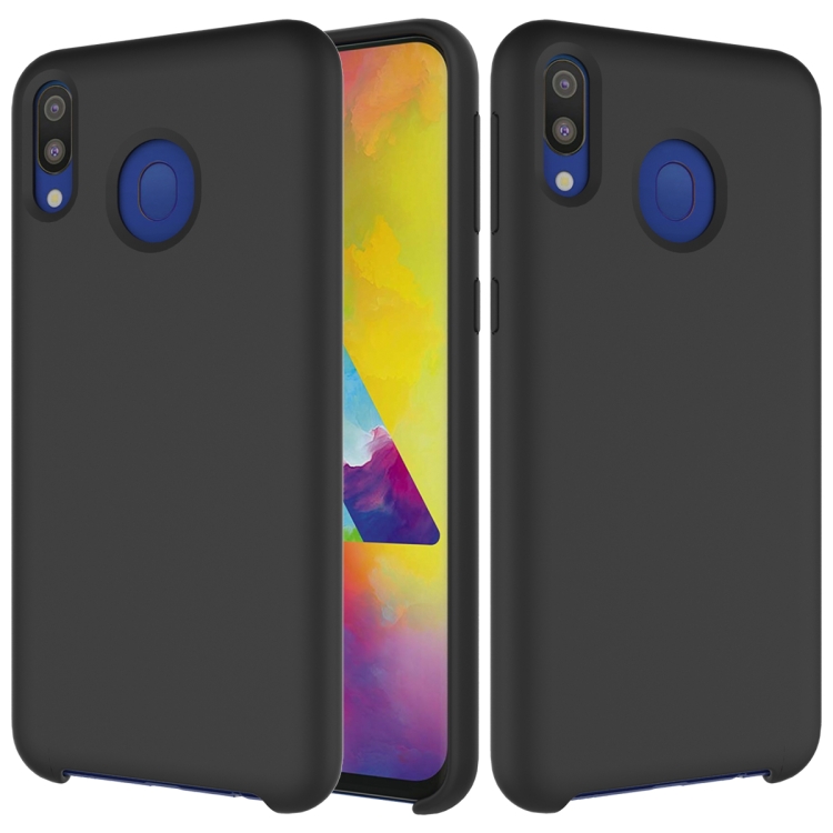 

Solid Color Liquid Silicone Shockproof Full Coverage Case for Galaxy M20(Black)
