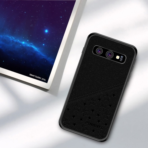 

PINWUYO Full Coverage Waterproof Shockproof PC+TPU+PU Case for Galaxy S10 (Black)