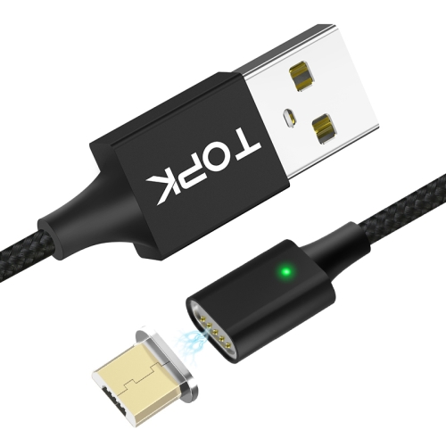 

TOPK 1m USB to Micro USB Magnetic Braided Fast Charging Sync Data Cable (Black)
