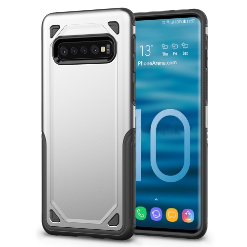 

Shockproof Rugged Armor Protective Case for Galaxy S10+ (Silver)