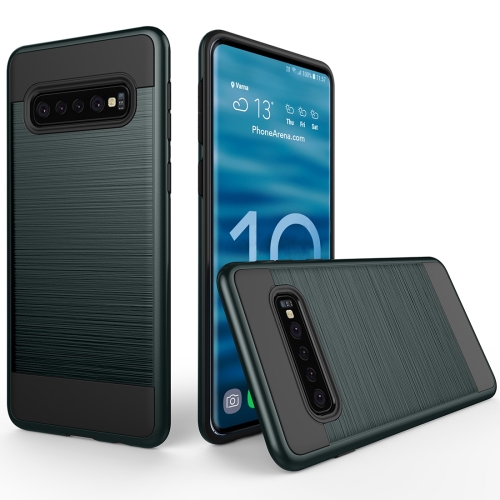 

Brushed Texture PC + TPU Protective Case for Galaxy S10+ (Navy Blue)