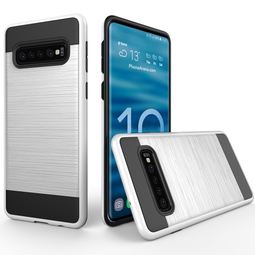 

Brushed Texture PC + TPU Protective Case for Galaxy S10+ (White)