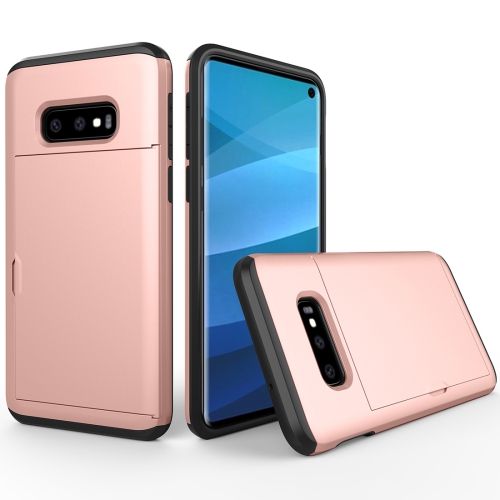 

Shockproof Rugged Armor Protective Case for Galaxy S10e, with Card Slot(Rose Gold)