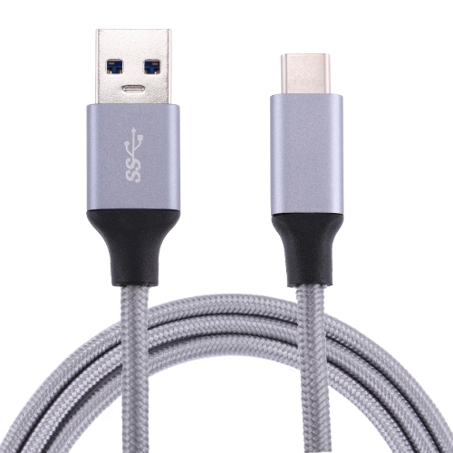 

1m Wires Woven Metal Head USB-C / Type-C 3.1 to USB 3.0 Data / Charger Cable, For Galaxy S8 & S8 + / LG G6 / Huawei P10 & P10 Plus / Oneplus 5 / Xiaomi Mi6 & Max 2 /and other Smartphones(Grey)