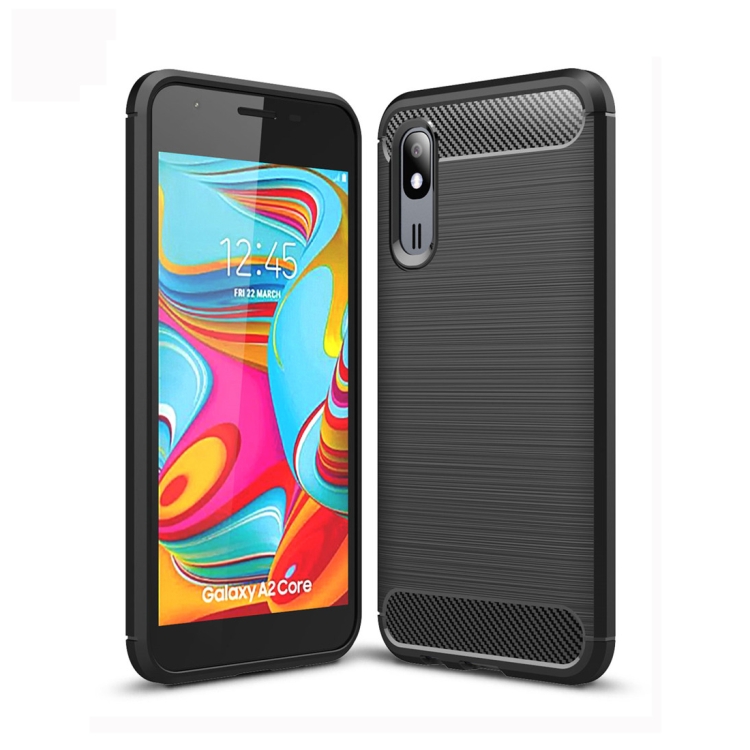 

Brushed Texture Carbon Fiber TPU Case for Galaxy A2 Core (Black)
