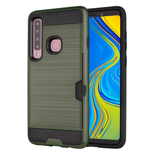 

Brushed Texture Dropproof Protective Back Case for Galaxy A9 (2018) / A9s, with Card Slot (Army Green)